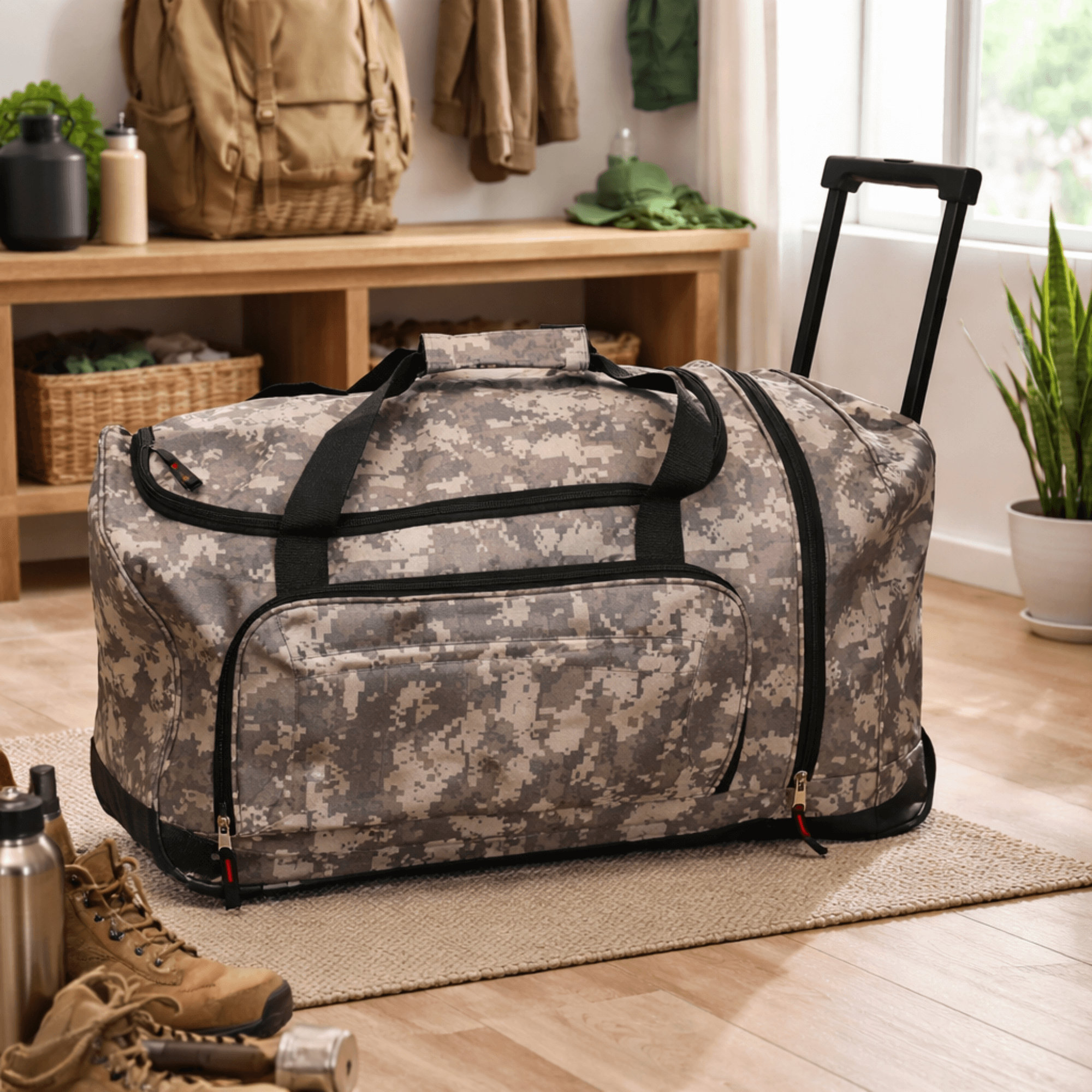 Tactical Survival Bag with Wheels for Emergency Gear