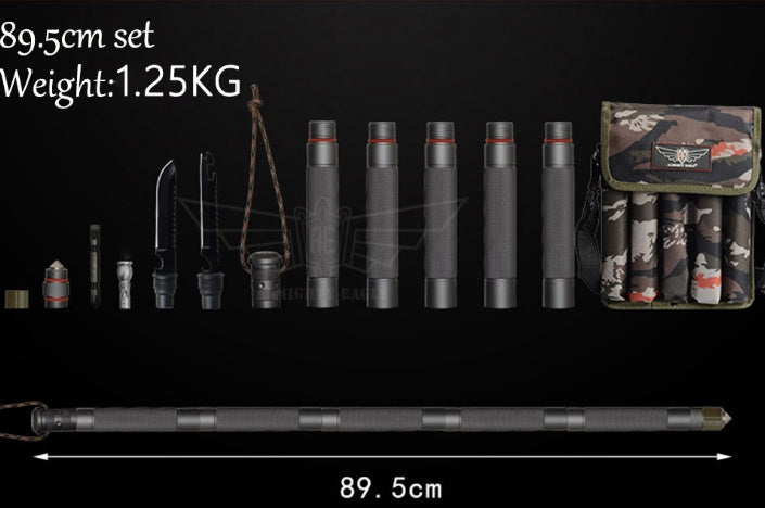 Multifunctional Tactical Walking Stick Alpenstock Outdoor Hiking Camping Gear