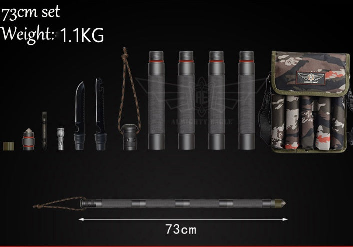 Multifunctional Tactical Walking Stick Alpenstock Outdoor Hiking Camping Gear