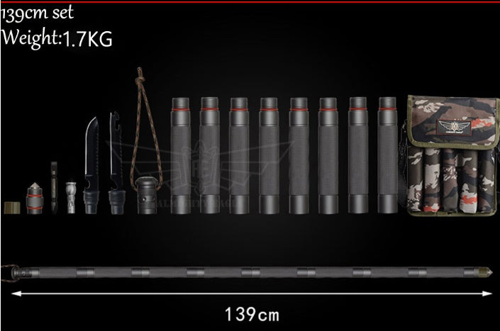 Multifunctional Tactical Walking Stick Alpenstock Outdoor Hiking Camping Gear