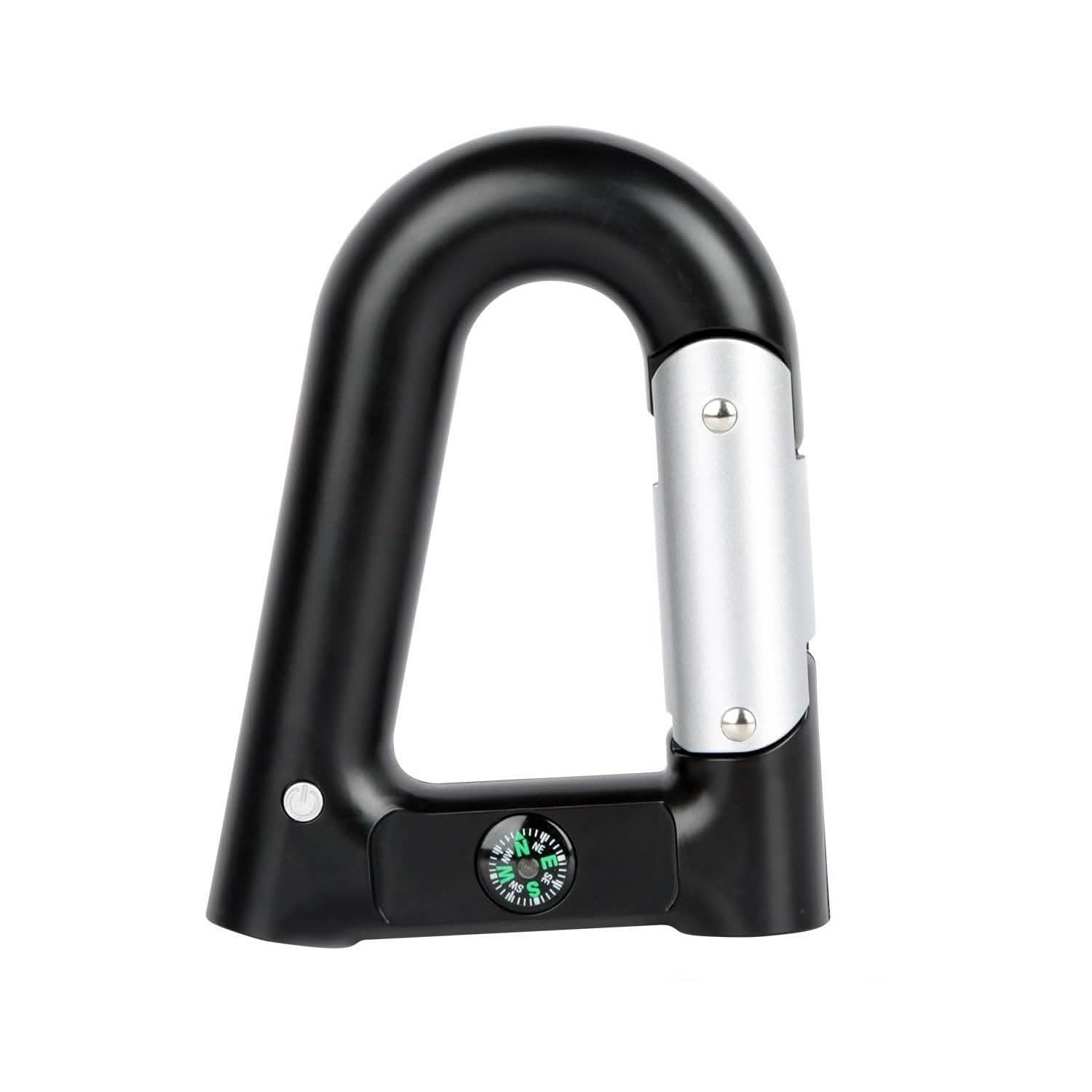 2200 mAh Powerbank with Emergency Flashlight Compass Carabiner-Shaped