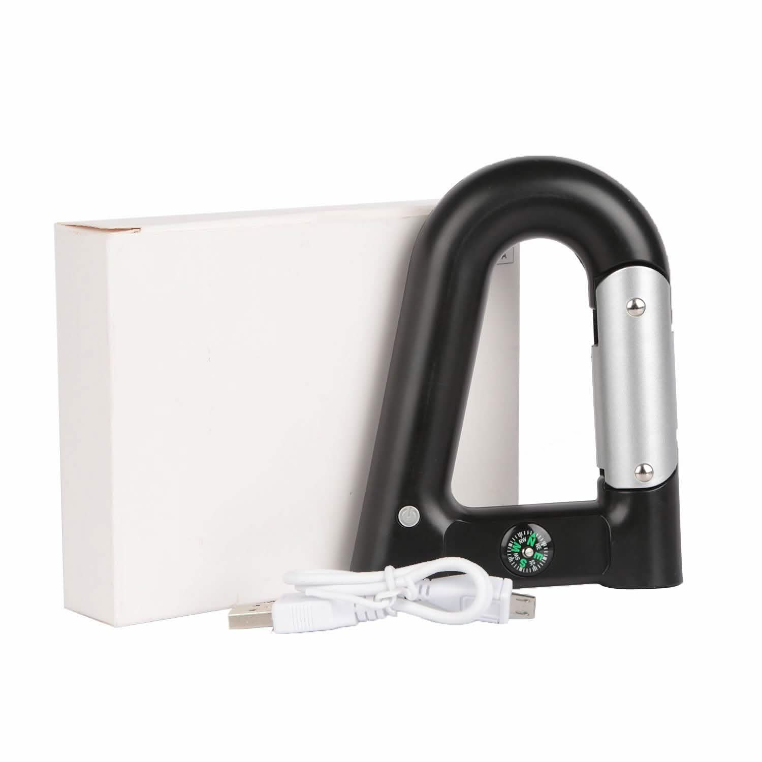 2200 mAh Powerbank with Emergency Flashlight Compass Carabiner-Shaped