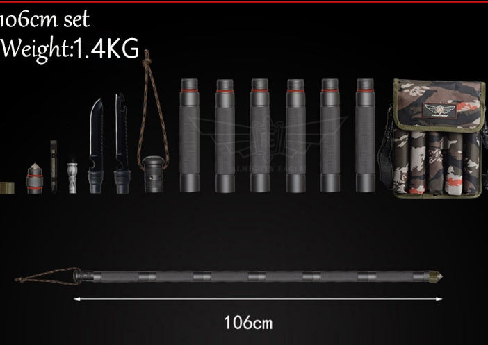 Multifunctional Tactical Walking Stick Alpenstock Outdoor Hiking Camping Gear