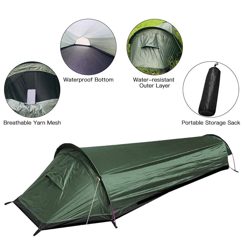 Lightweight single - person camping tent, outdoor camping sleeping bag, hiking travel gear, 2025 novelty