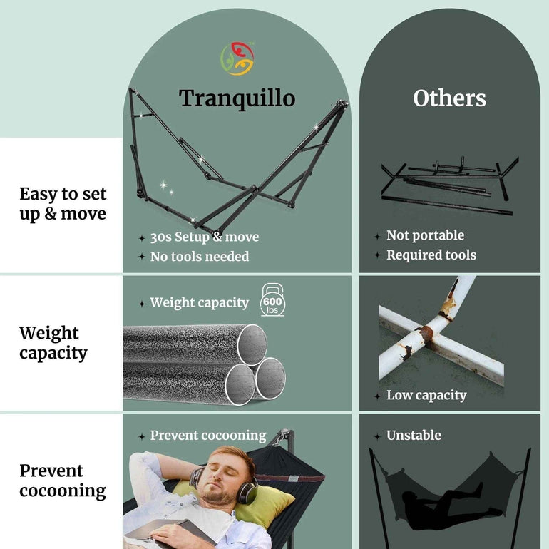 Universal Hammock with Stand Medium Size Relaxation Outdoor