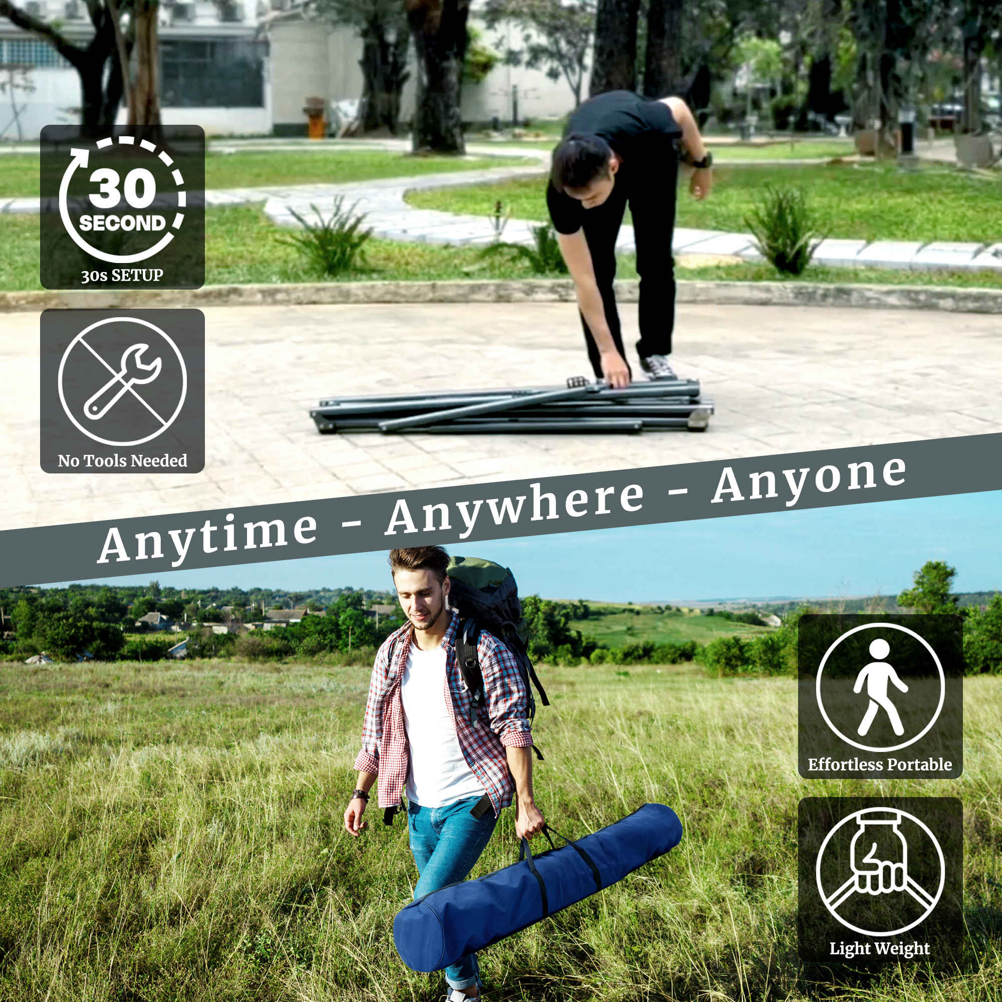 Universal Hammock with Stand Medium Size Relaxation Outdoor