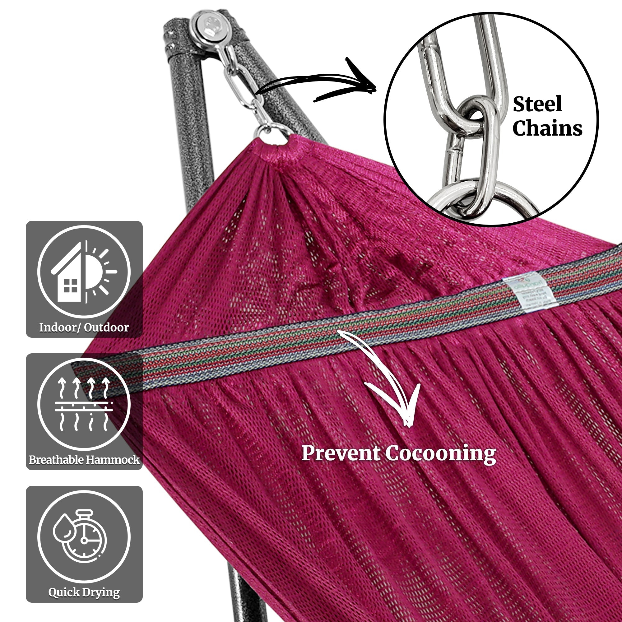 Universal Hammock with Stand Medium Size Relaxation Outdoor