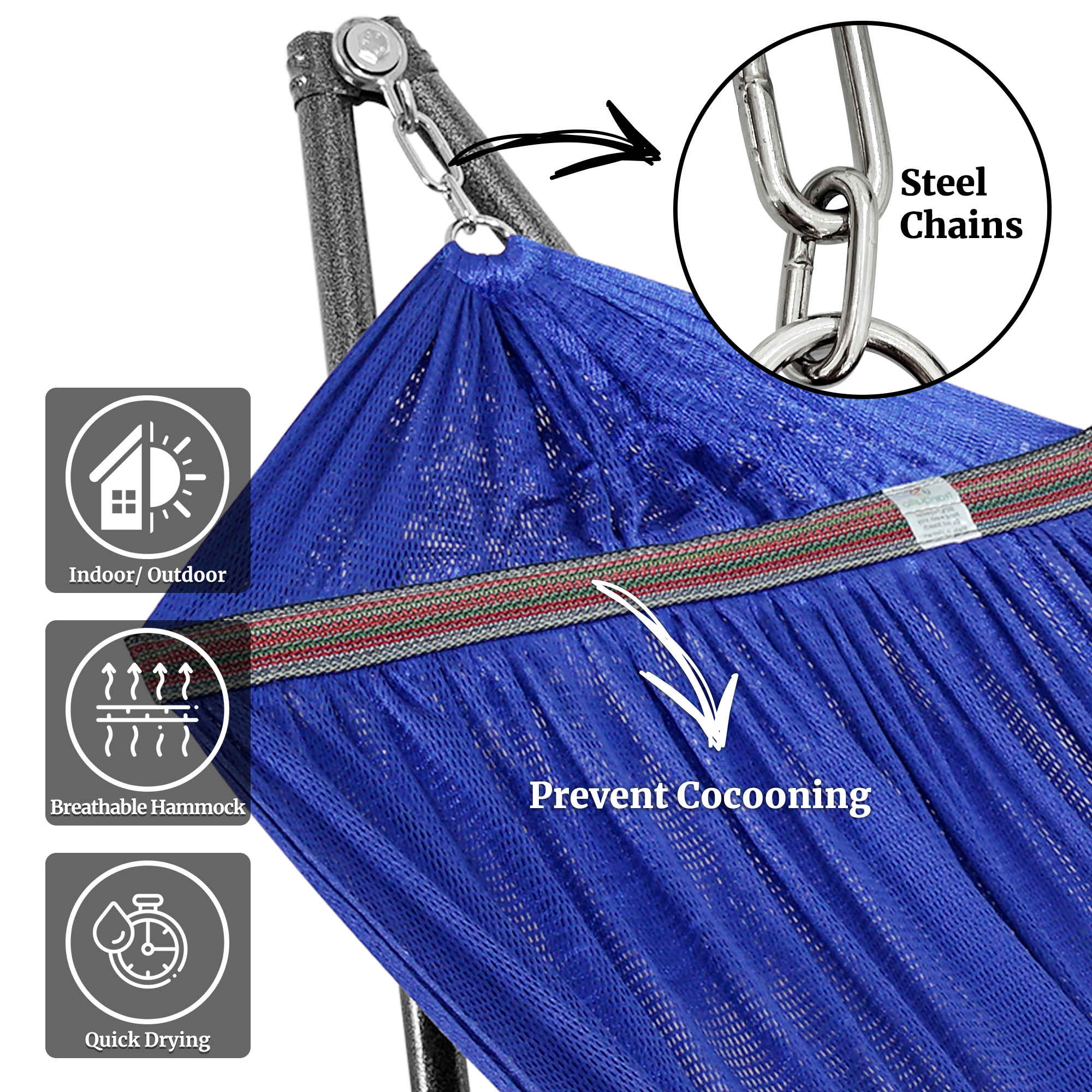 Universal Hammock with Stand Medium Size Relaxation Outdoor