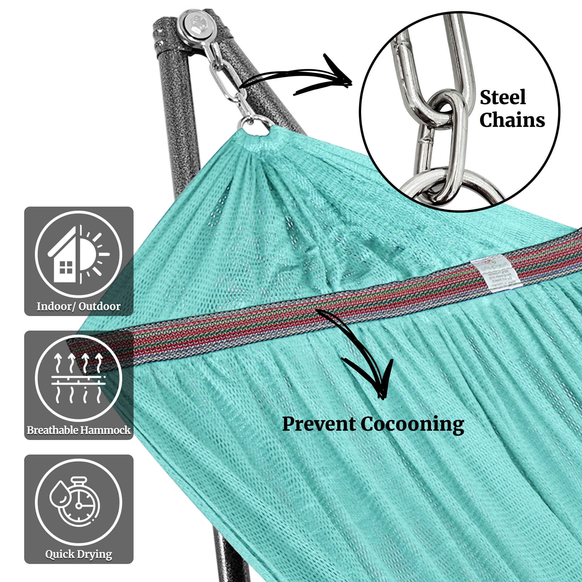 Universal Hammock with Stand Medium Size Relaxation Outdoor