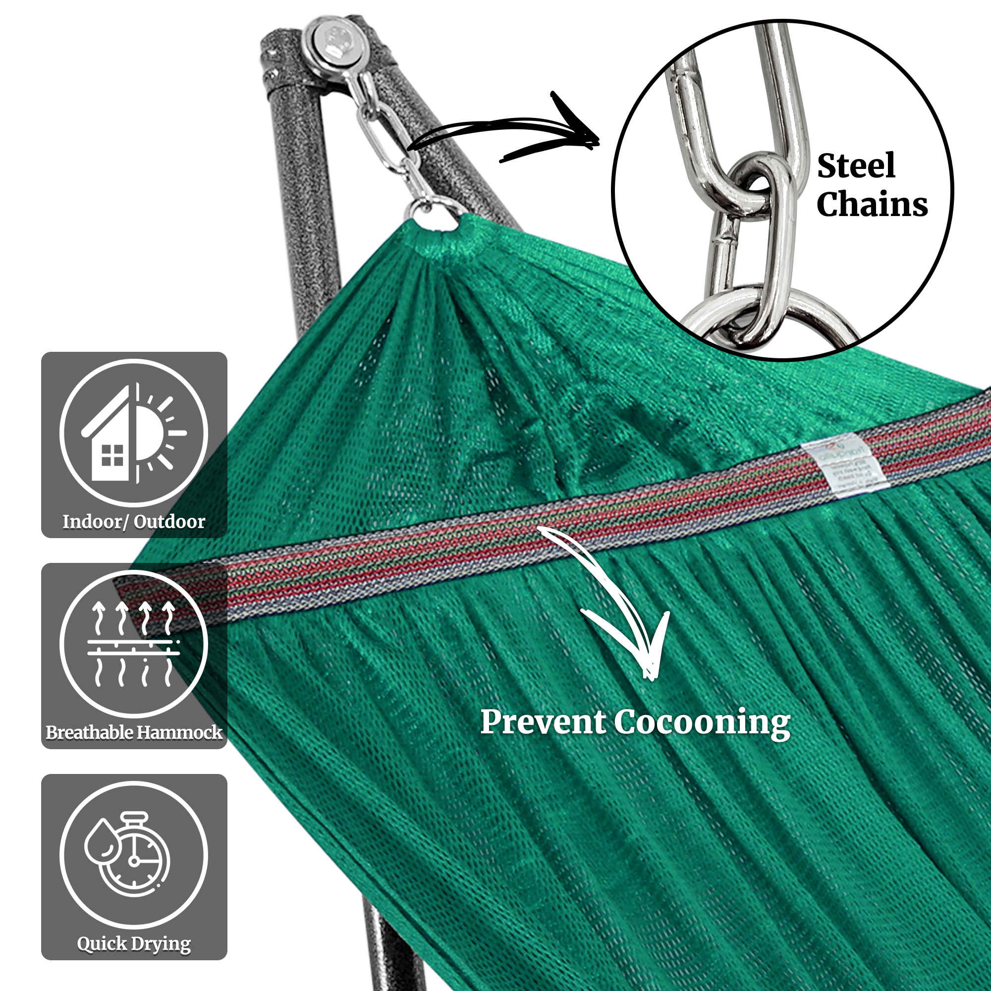 Universal Hammock with Stand Medium Size Relaxation Outdoor