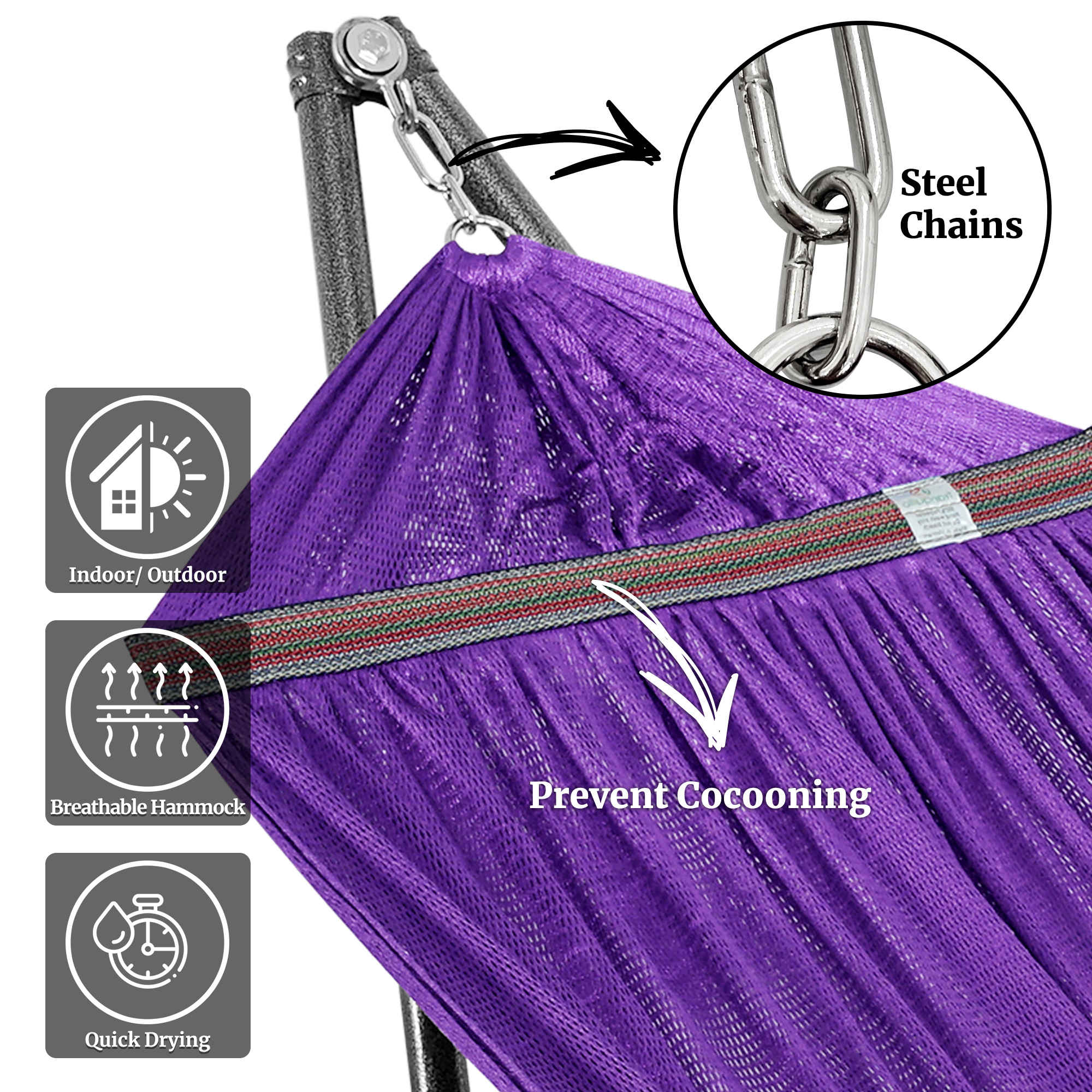 Universal Hammock with Stand Medium Size Relaxation Outdoor