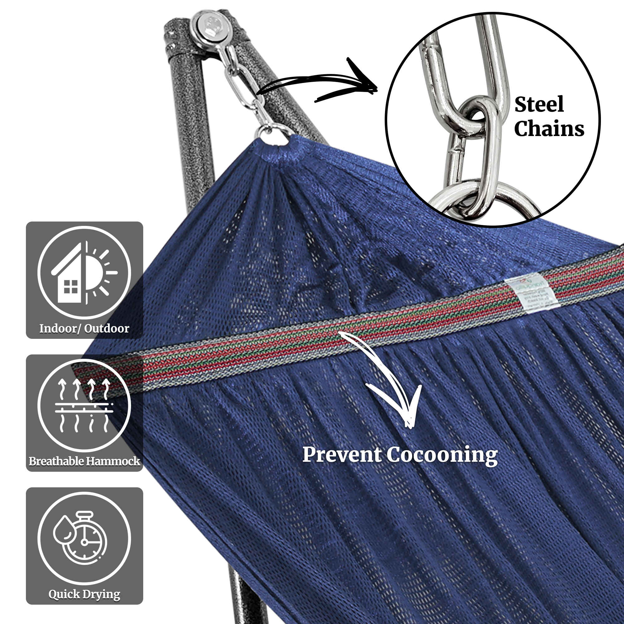 Universal Hammock with Stand Medium Size Relaxation Outdoor