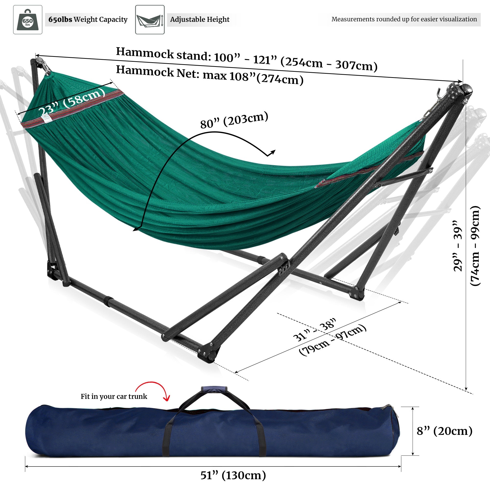 Universal Hammock with Stand Medium Size Relaxation Outdoor