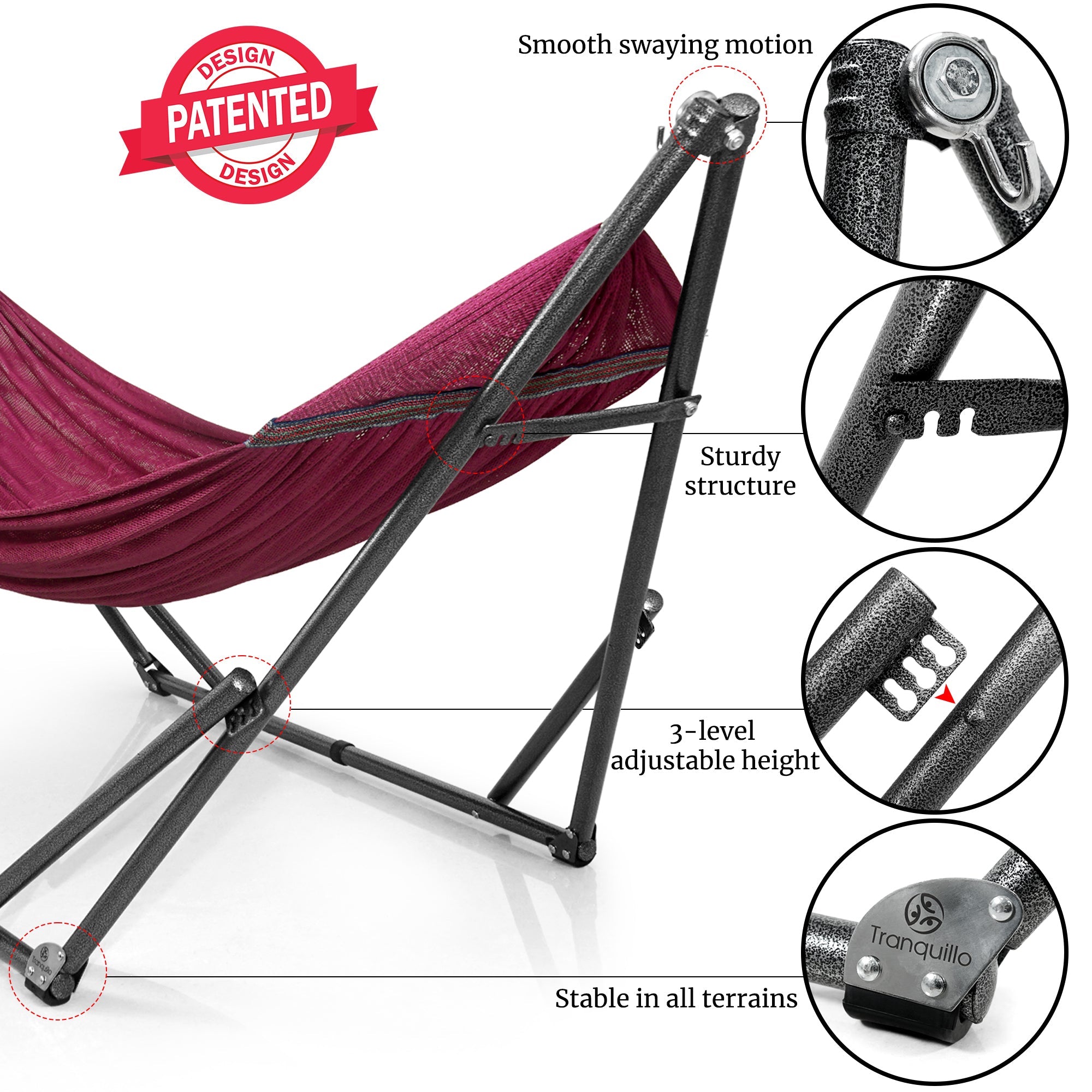 Universal Hammock with Stand Medium Size Relaxation Outdoor