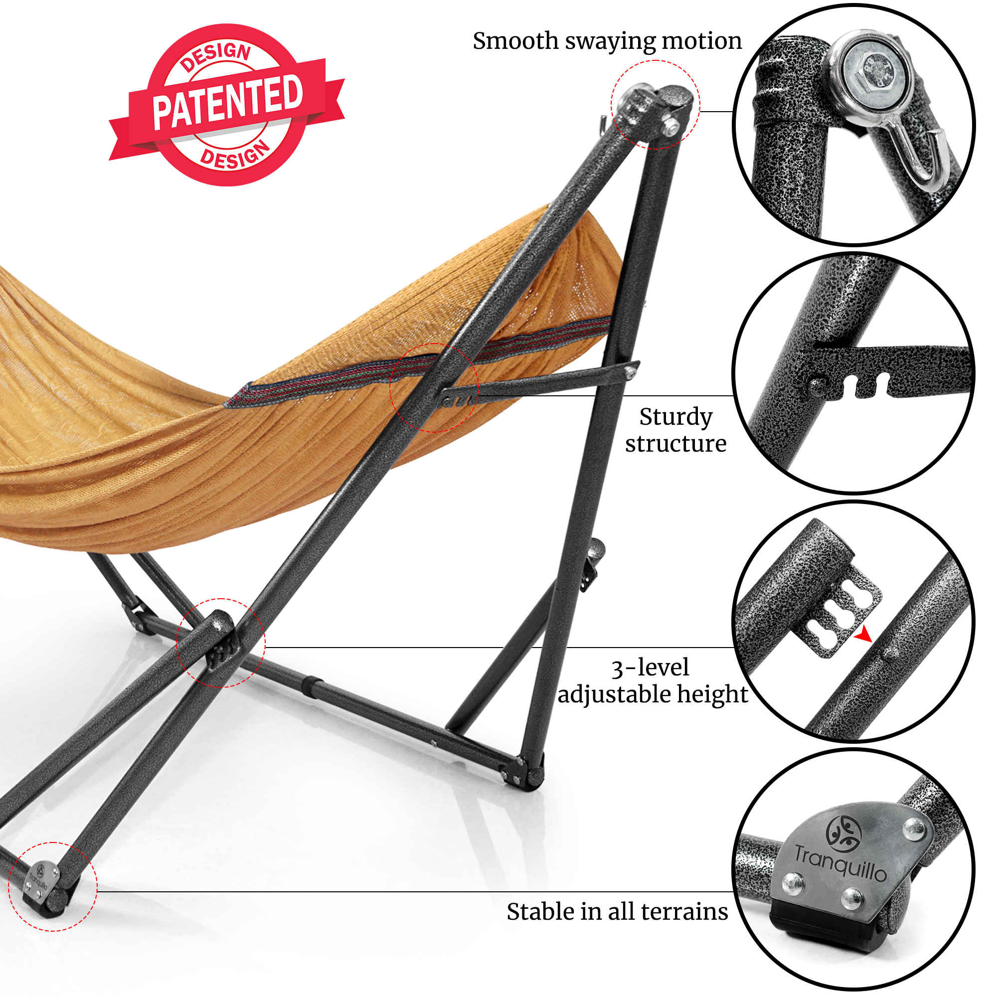 Universal Hammock with Stand Medium Size Relaxation Outdoor