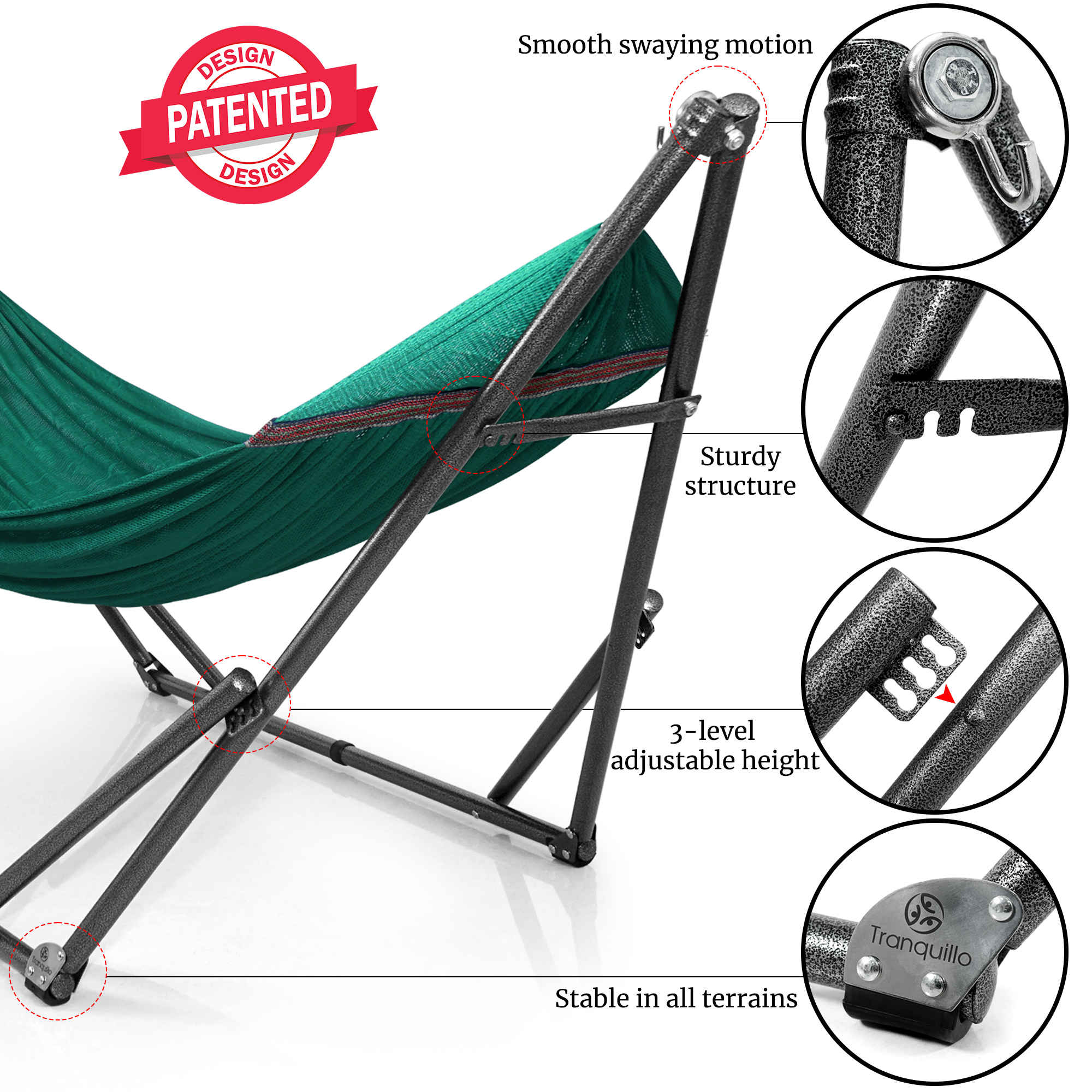 Universal Hammock with Stand Medium Size Relaxation Outdoor