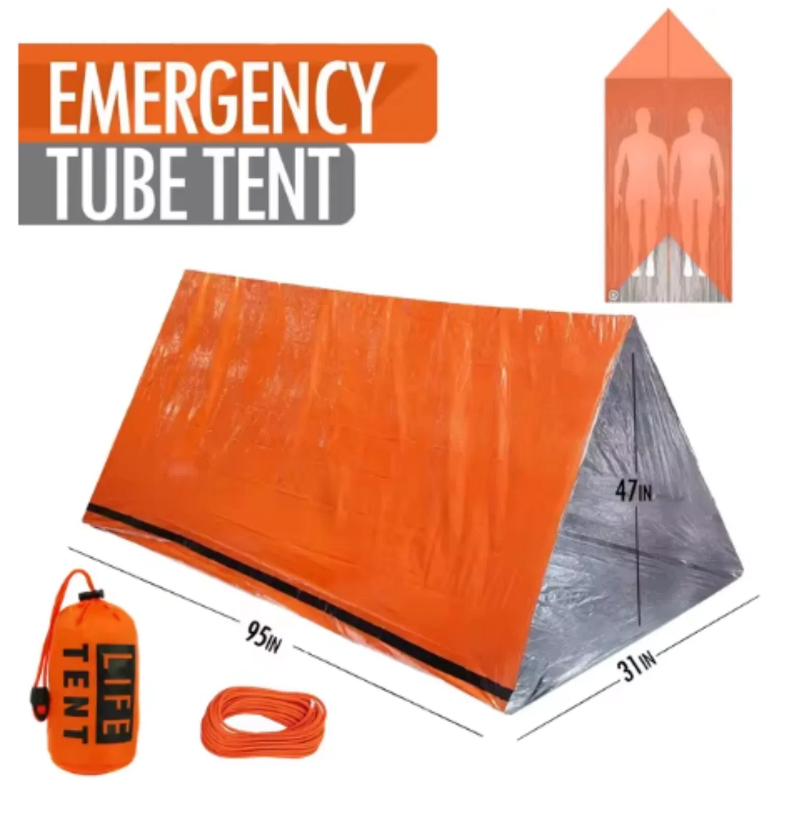 2-Person Emergency Waterproof Camping Tent Portable Outdoor Shelter Gear
