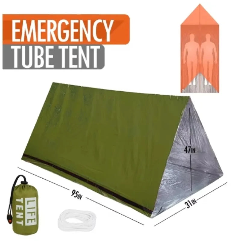 2-Person Emergency Waterproof Camping Tent Portable Outdoor Shelter Gear