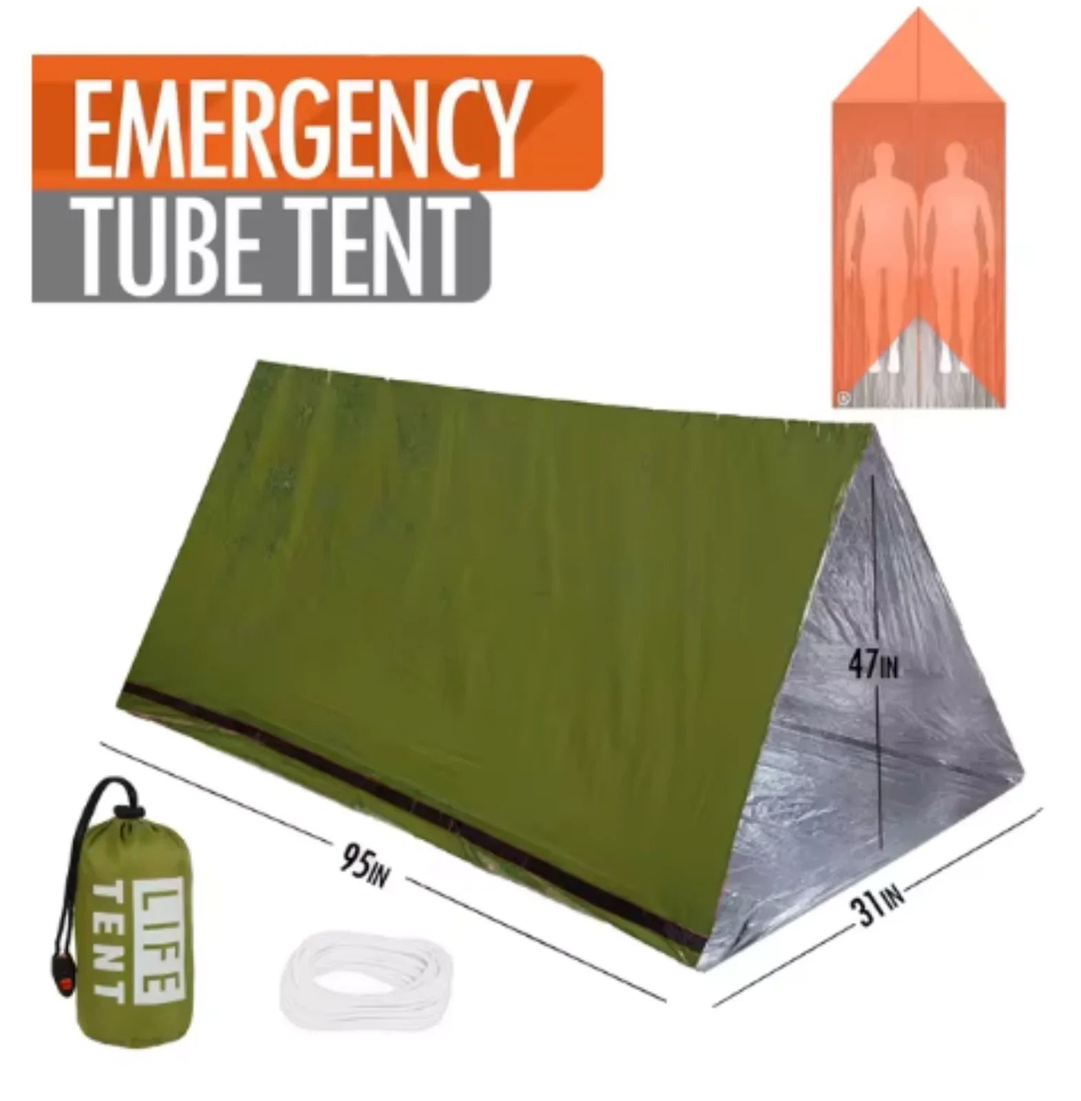 2-Person Emergency Waterproof Camping Tent Portable Outdoor Shelter Gear