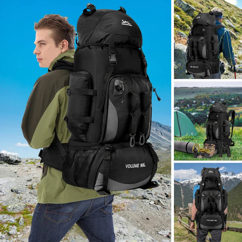 Men's 90L Camping Backpack Large Capacity for Travel & Hiking Gear