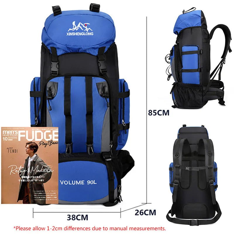 Men's 90L Camping Backpack Large Capacity for Travel & Hiking Gear
