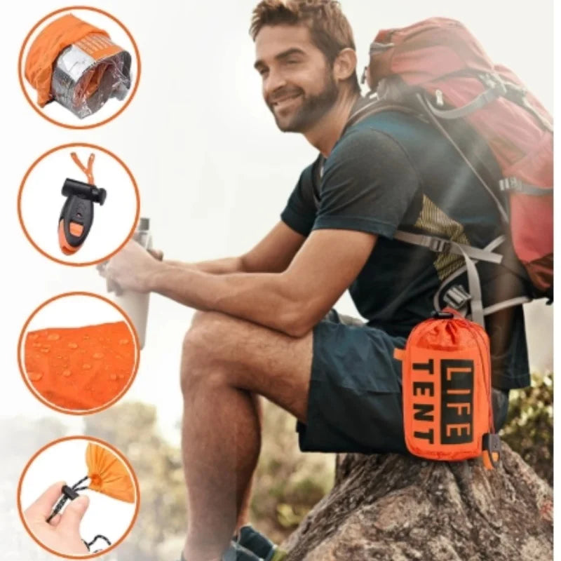 2-Person Emergency Waterproof Camping Tent Portable Outdoor Shelter Gear