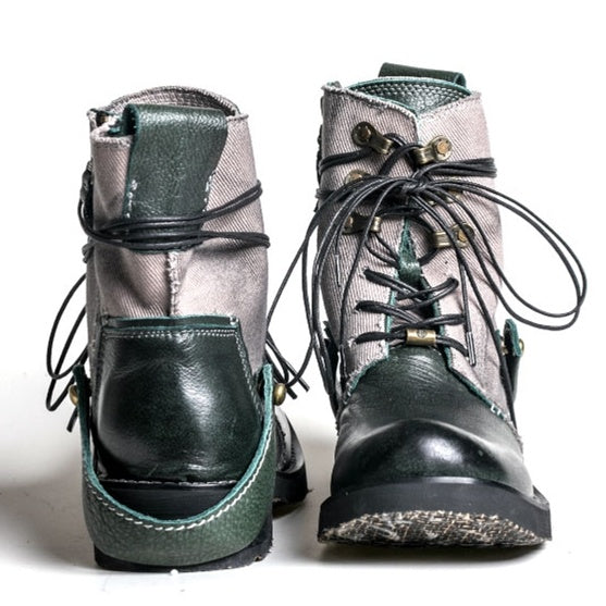 Outdoor Japanese Vintage Shoes Canvas Martin Boots