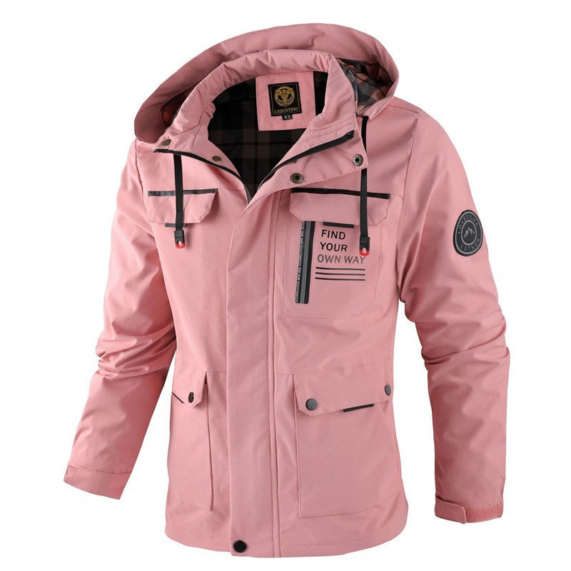 Men’s Hooded Waterproof Windbreaker Jacket Warm Casual Outdoor Coat