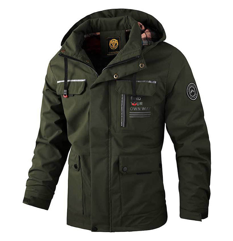Men’s Hooded Parka Jacket Warm Windproof Casual Outdoor Coat