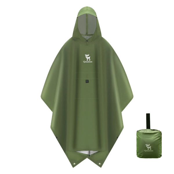 Unisex Waterproof Raincoat with Pocket for Hiking Outdoor